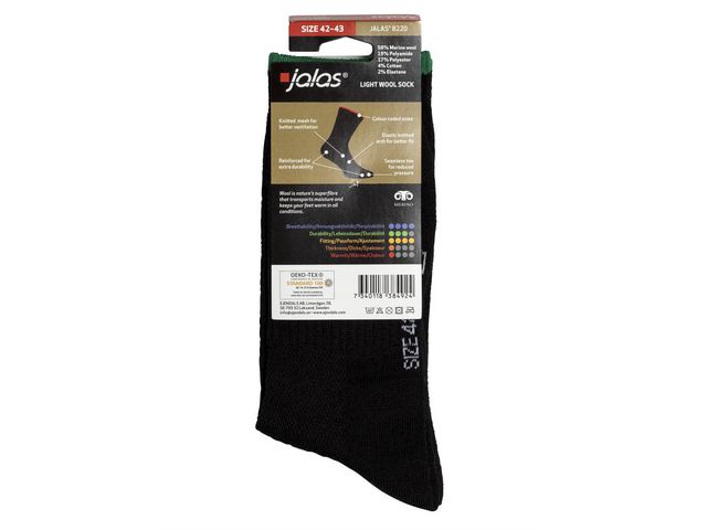 Strumpa merino JALAS 8220 svart