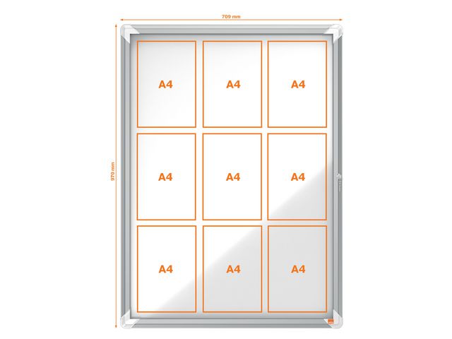 Anslagstavla låsbar Ute 9x A4 Magnetisk Nobo