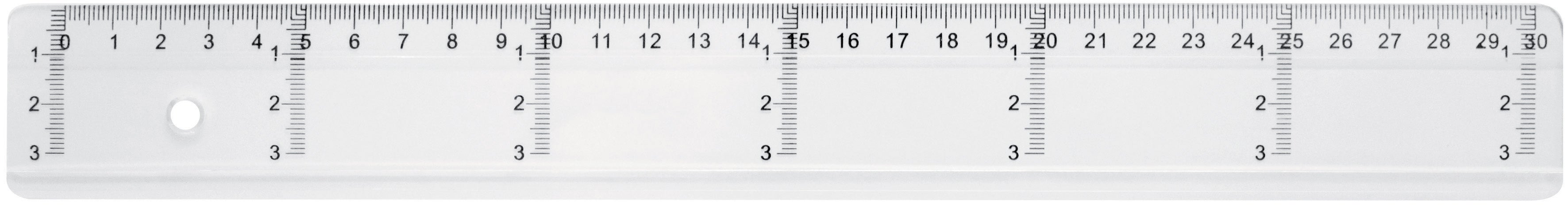 Linjal med tvärgradering 30cm