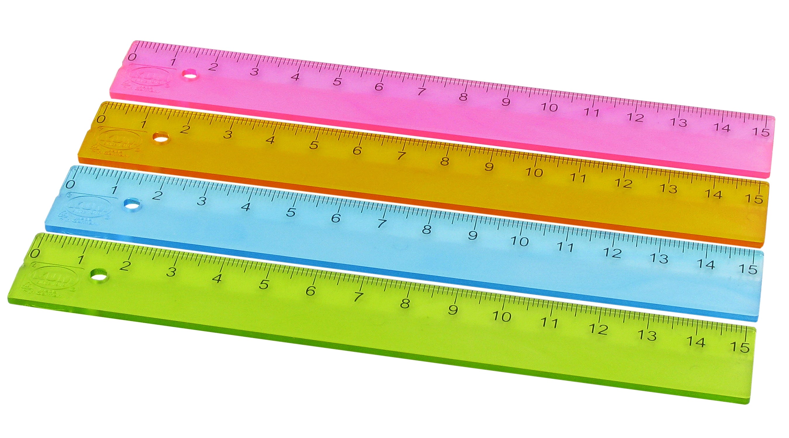 Linjal transparent osorterade färger 15 cm