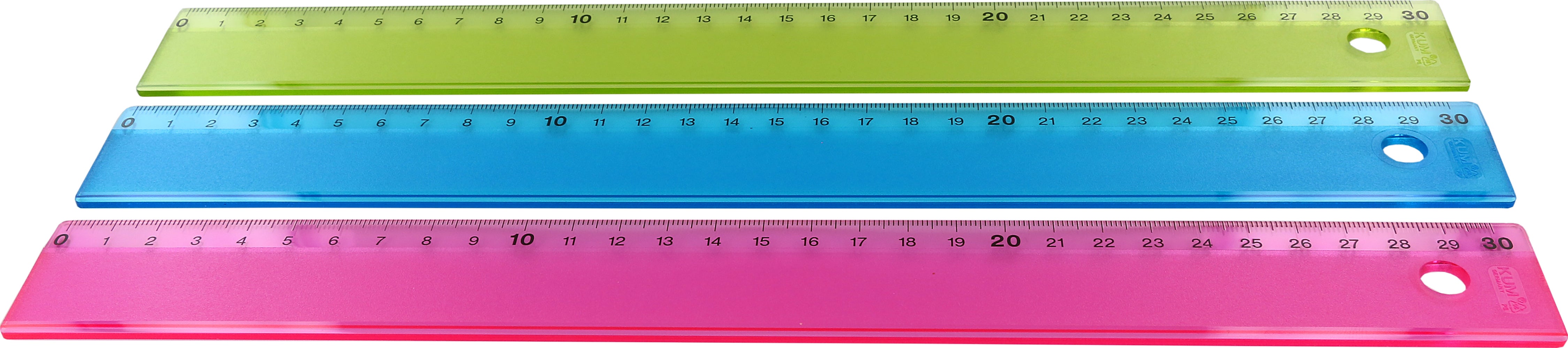 Linjal transparent osorterade färger 30 cm