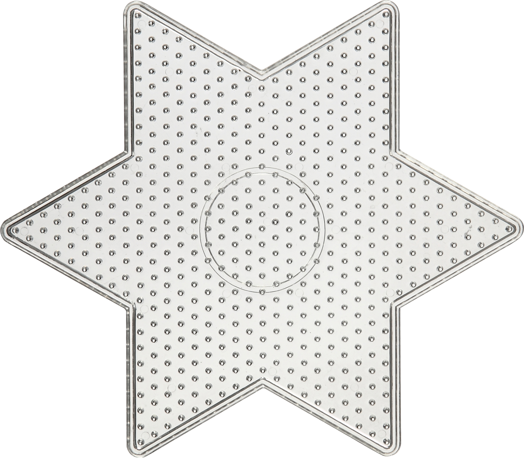 Pärlplatta stjärna 15 cm transparent
