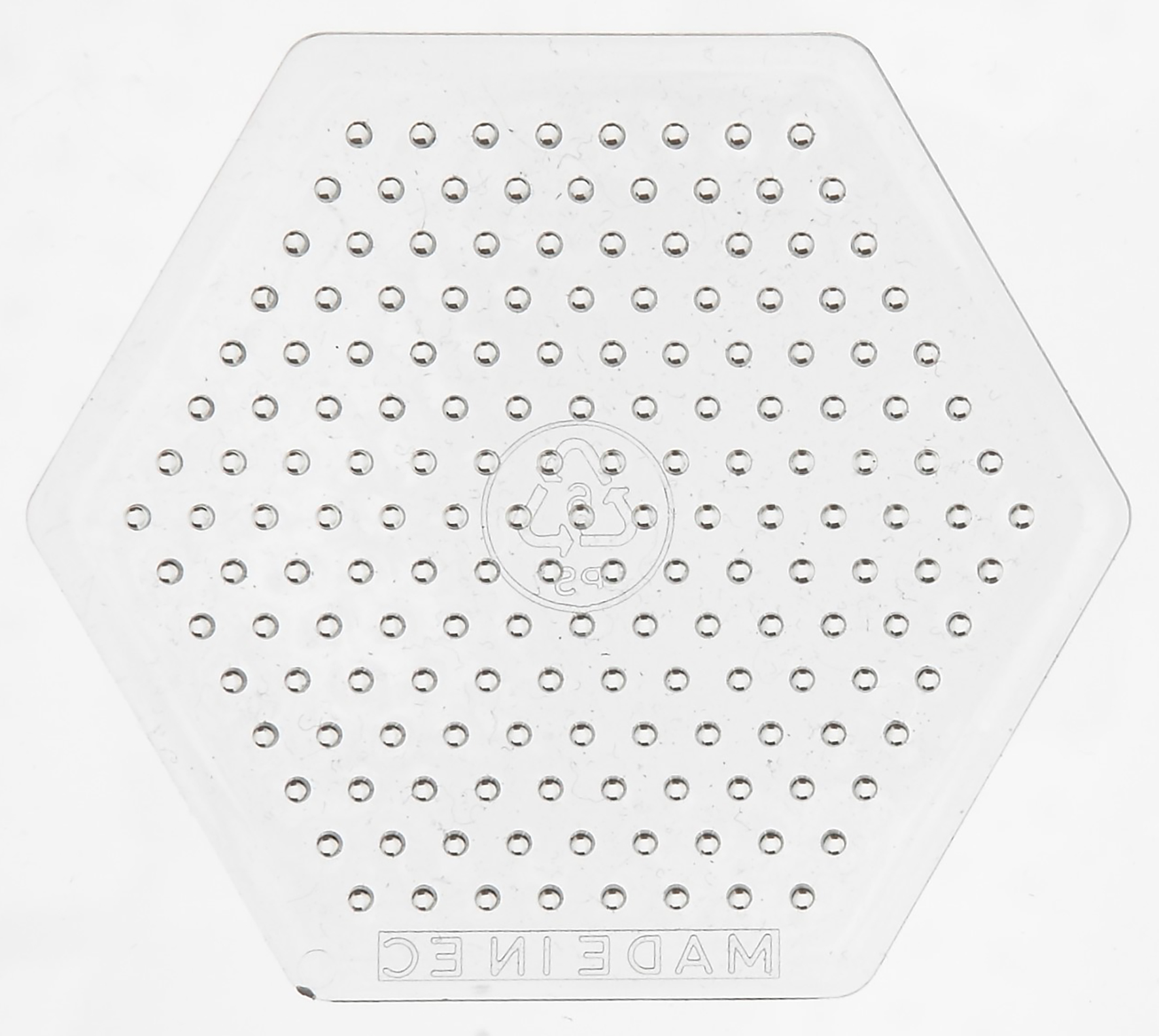 Pärlplatta sexkant 7,5cm trans