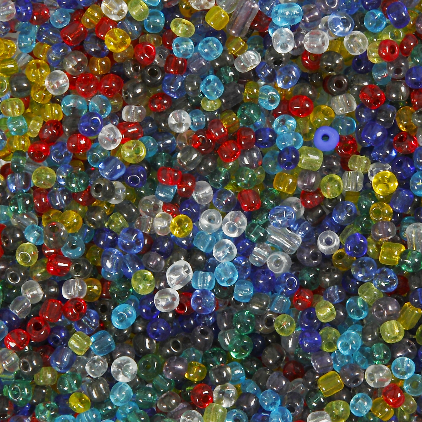 P&auml;rlor Rocai 4 mm Mixade transparenta f&auml;rger 1000g