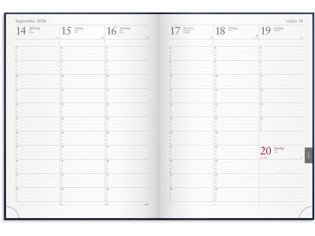 Veckojournal 2026 blå