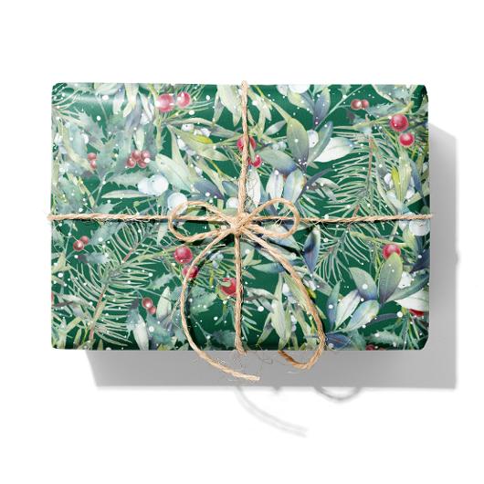 Julpapper Winter green 57cmx154m