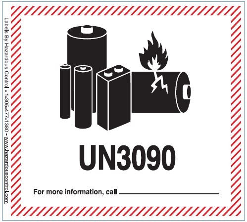 Farligt gods-etiketter UN3090 500 st/rulle