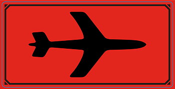 Varningsetikett Symbol Flyg
