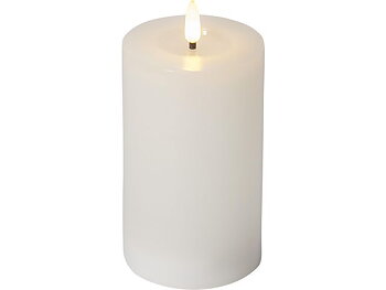 Blockljus STAR T LED Flamme 15cm vit