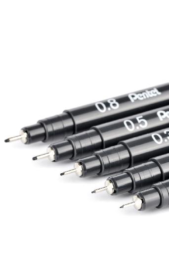 Fineliner PENTEL Pointliner 0,1mm svart