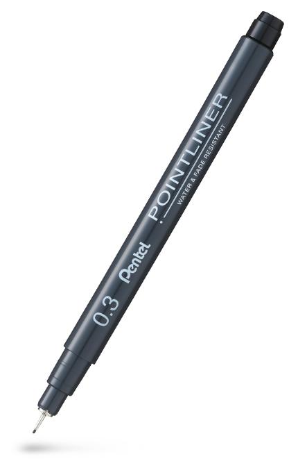 Fineliner PENTEL Pointliner 0,3mm svart
