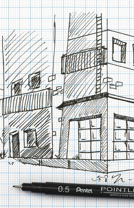 Fineliner PENTEL Pointliner 0,3mm svart