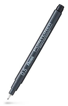 Fineliner PENTEL Pointliner 0,5mm svart