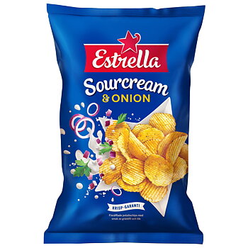Chips Estrella Sourcream & Onion 18x275 g
