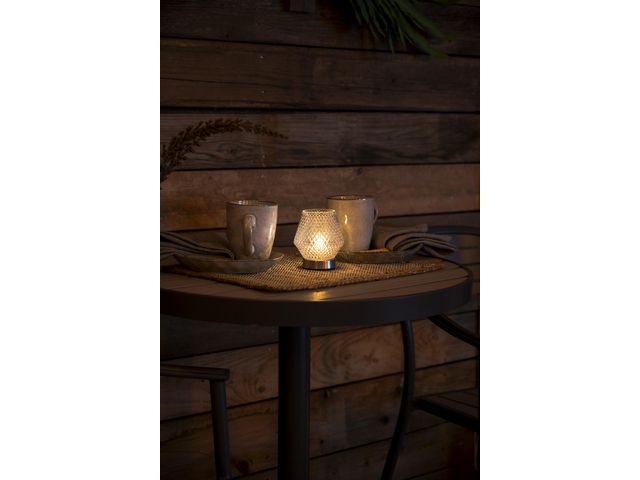 Ljuslykta KONSTSMIDE LED 10x11cm glas