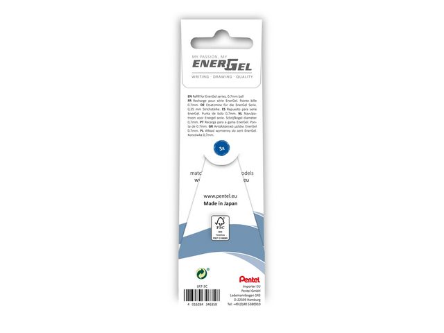 Refill PENTEL EnerGel LR7 0,7 blå 3/fp