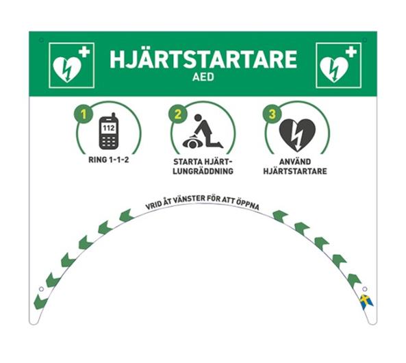 Skylt till ROTAID-skåp