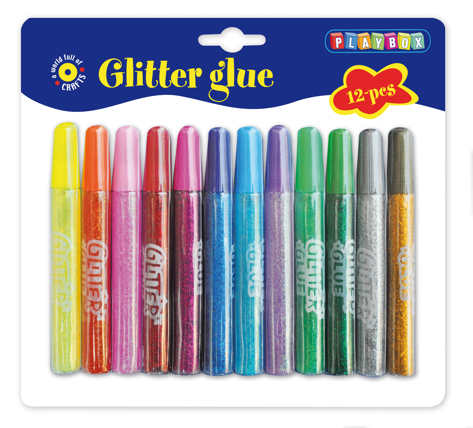 Glitterlim 13ml 12 sorterade f&auml;rger