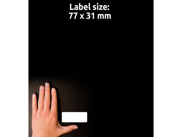 Etikett 77 x 31 mm vit 228 st/fp