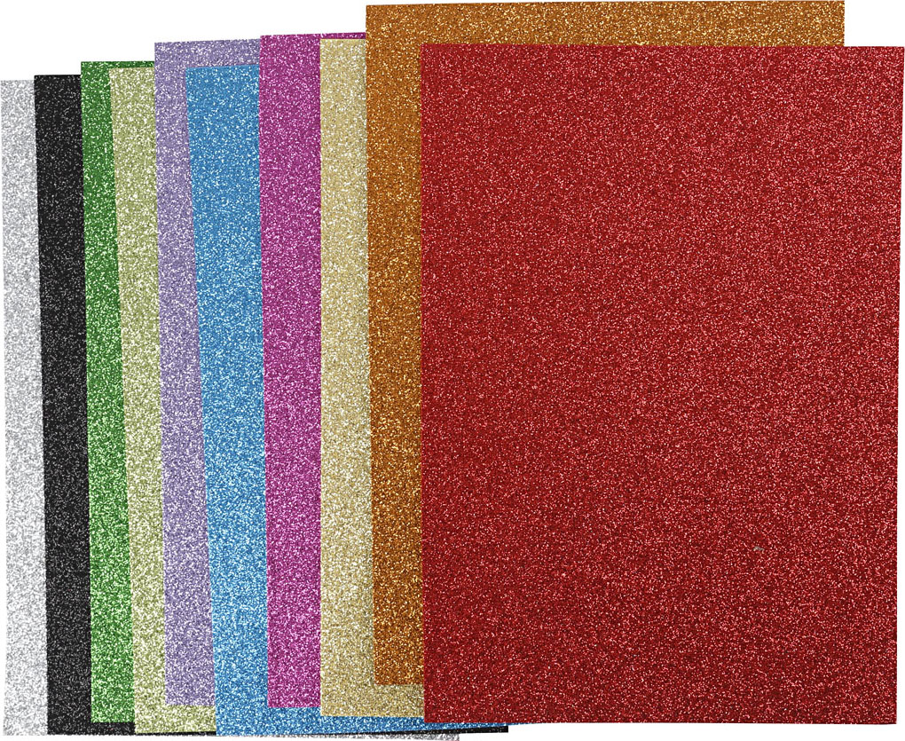 Dekorgummi A4 2 mm glitter 10/f