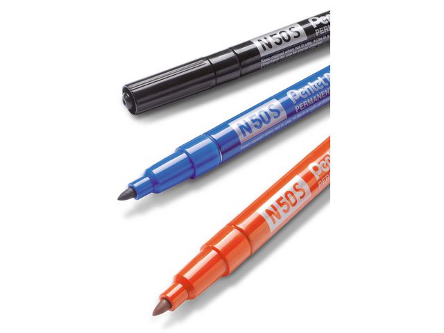 Märkpenna perm. PENTEL N50S rund svart