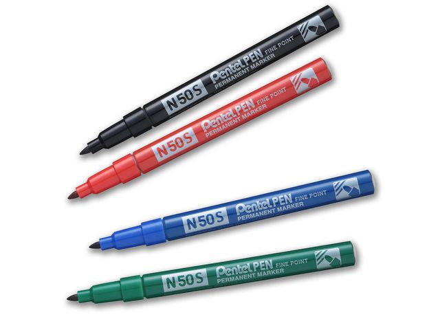 Märkpenna perm. PENTEL N50S rund svart