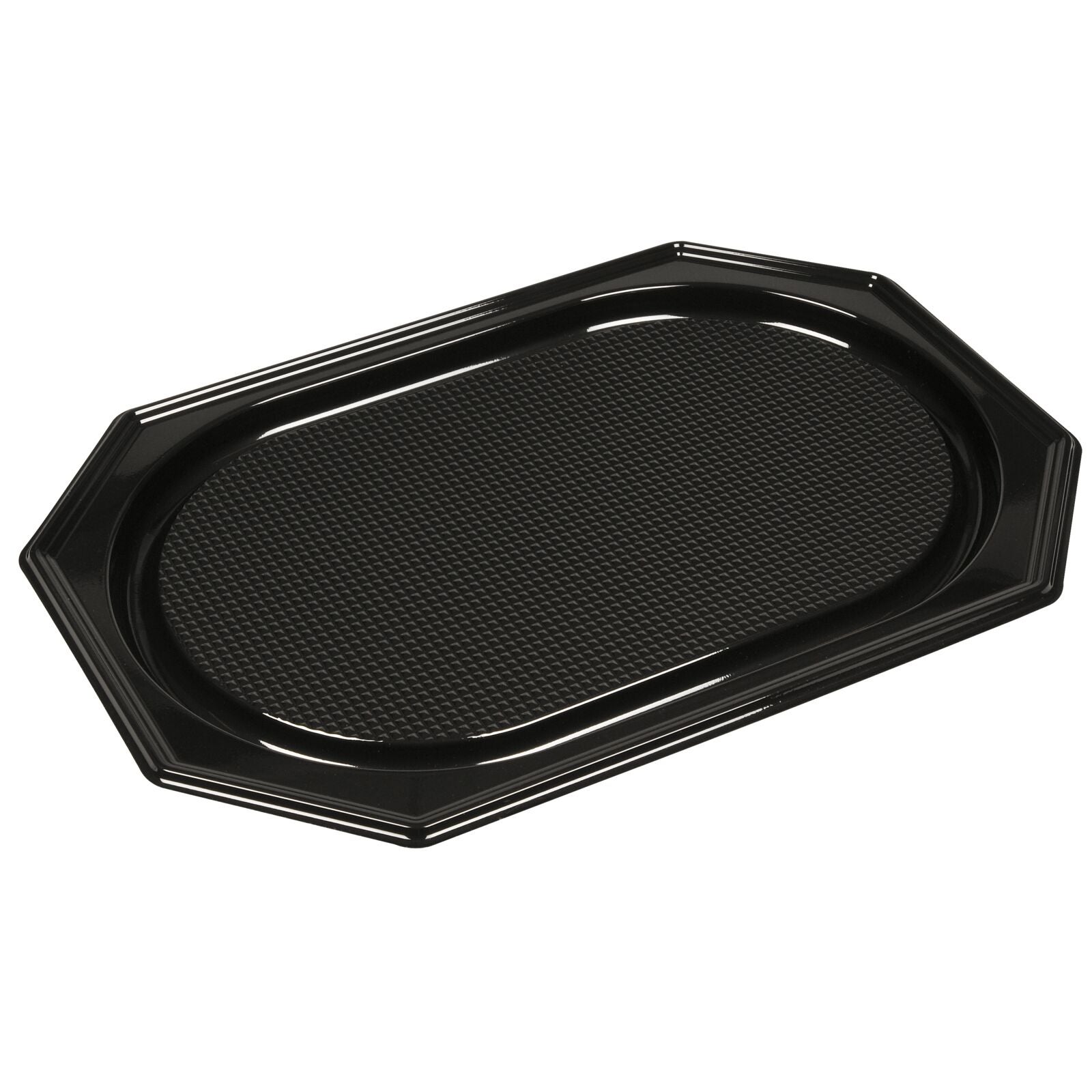 Serveringsfat 45x30x3 cm svart RPET 10-pack