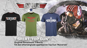 Top Gun - Original T-shirt för nya filmen, Blå Strl. M