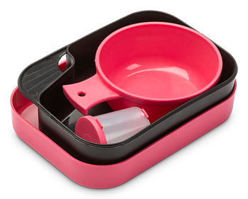Tallrikslåda - campingset - rosa