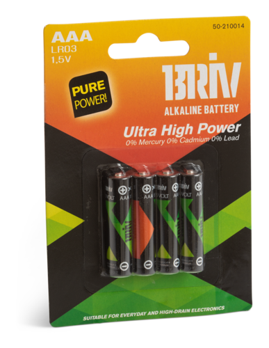 Alkaliska batterier AAA (LR03), 4-pack