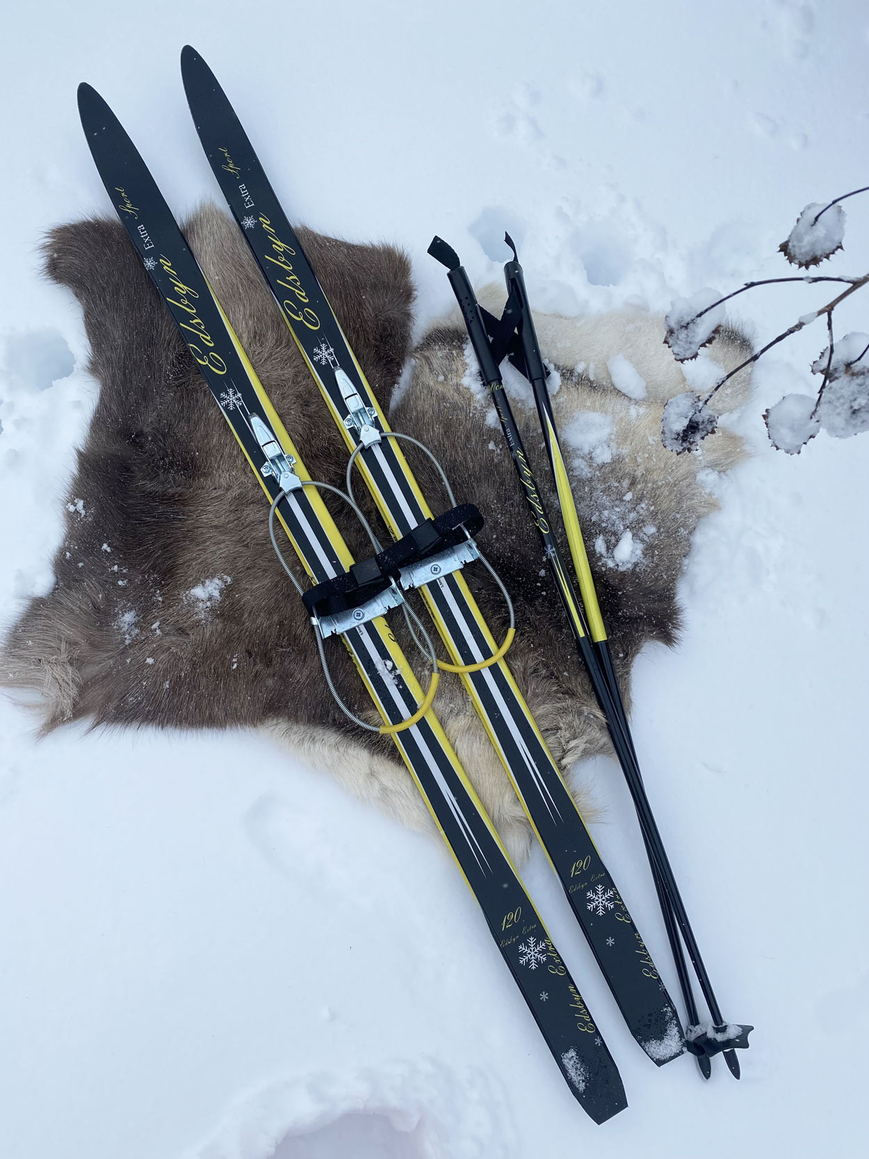 Barnskidor Edsbyn kompletta med stavar - 140cm