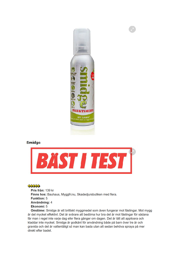 Myggmedel Smidge - Bäst i test! - 3