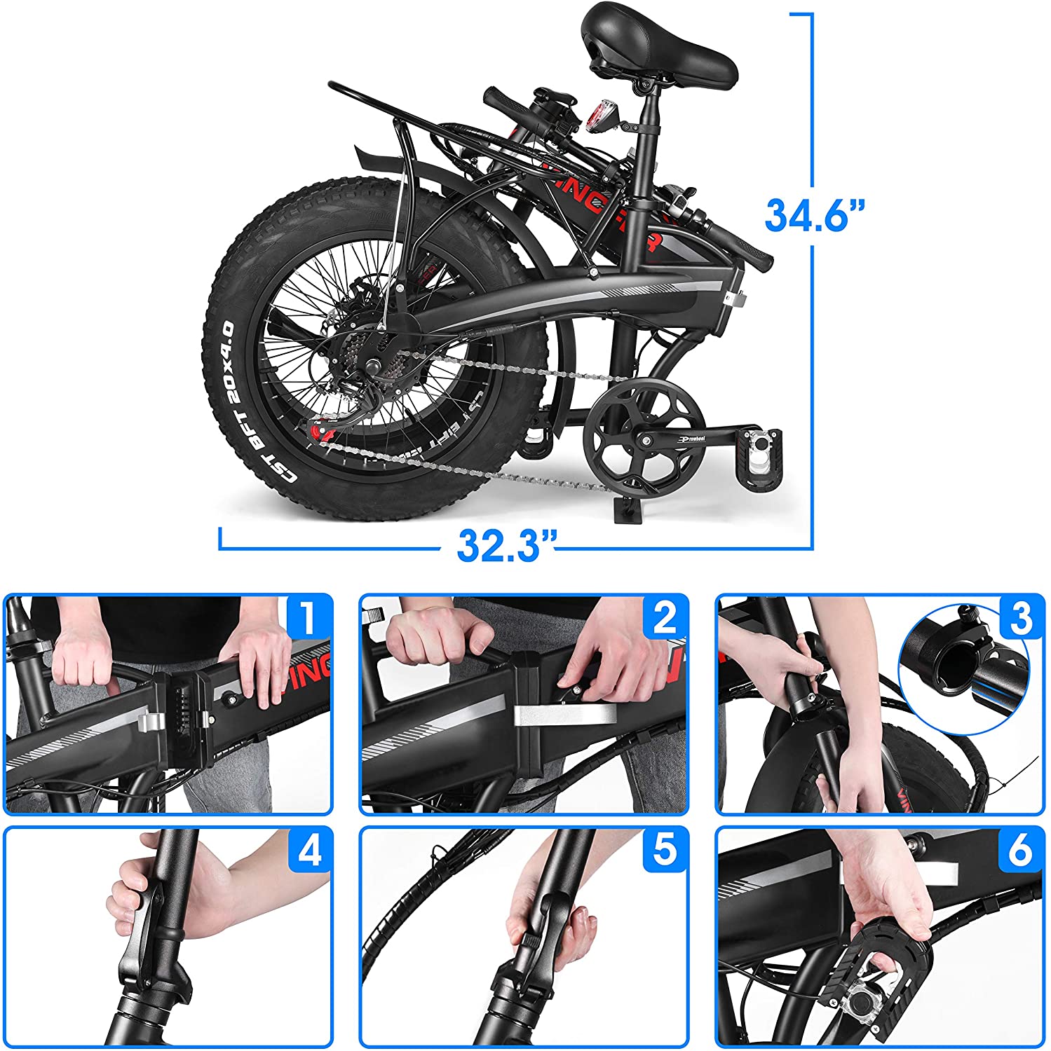 Elcykel Pionver E-bike P40 - ihopfällbar - 3
