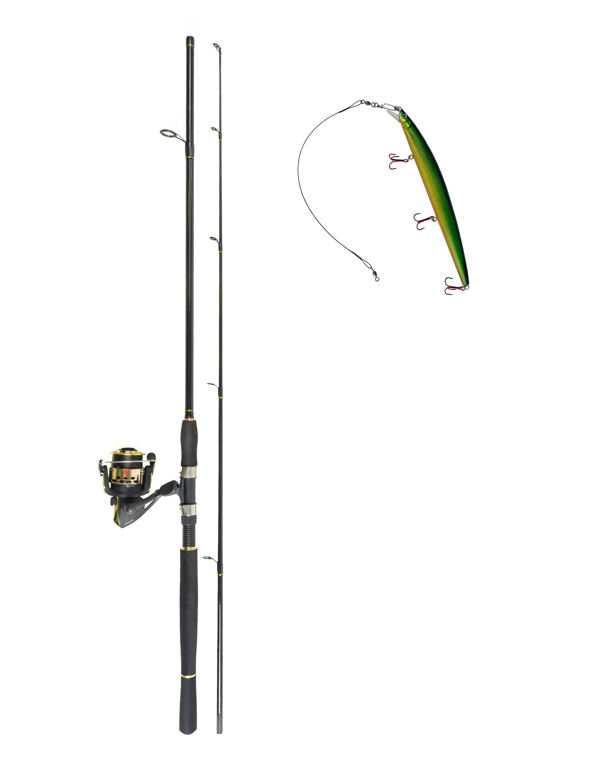 Fiskeset Starter 15-40g 240cm komplett med rulle, flätlina, wobbler och tafs!