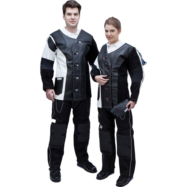 Leather and canvas jacket model 'COMFORT'  