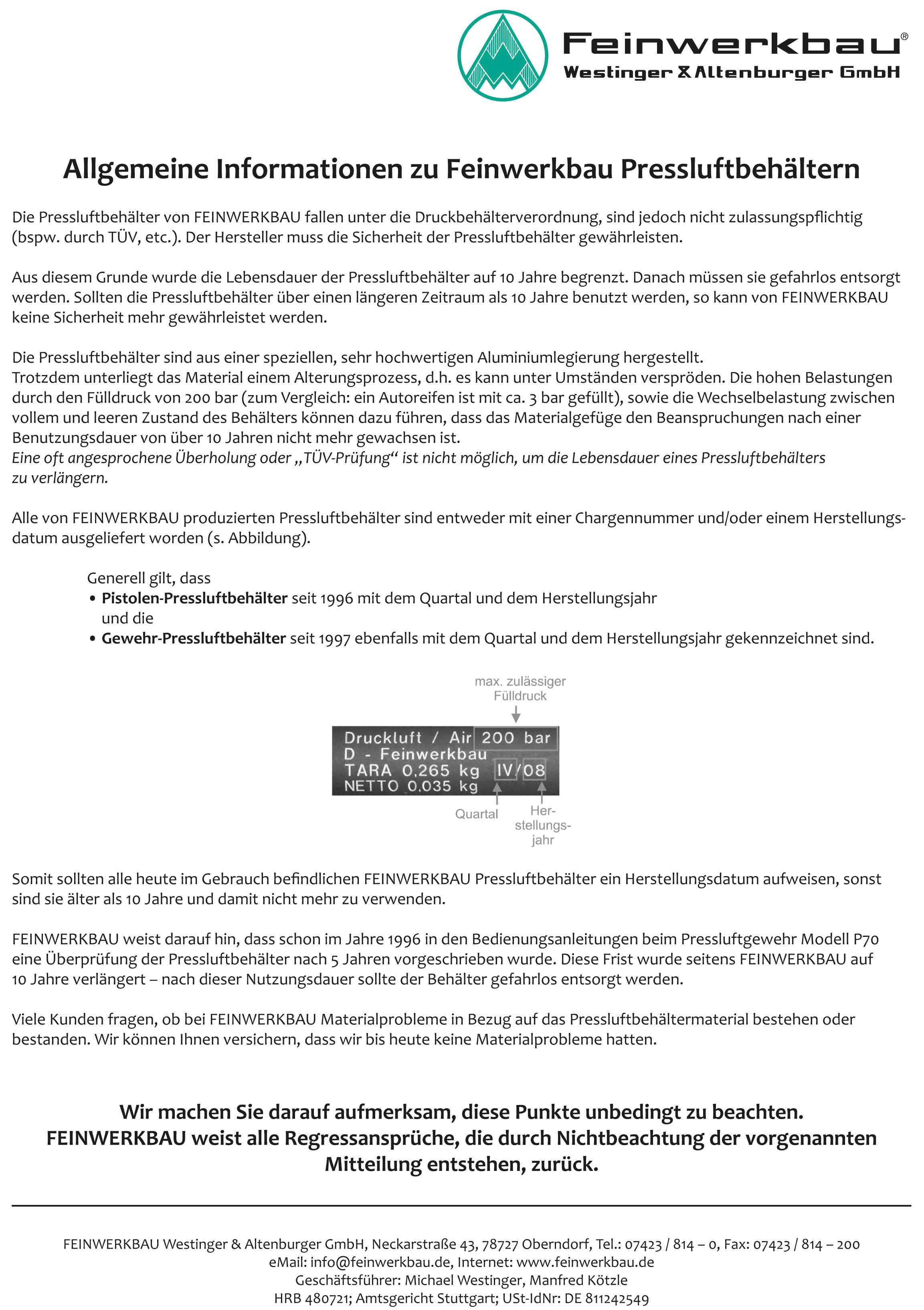 FEINWEKBAU tub info - 3