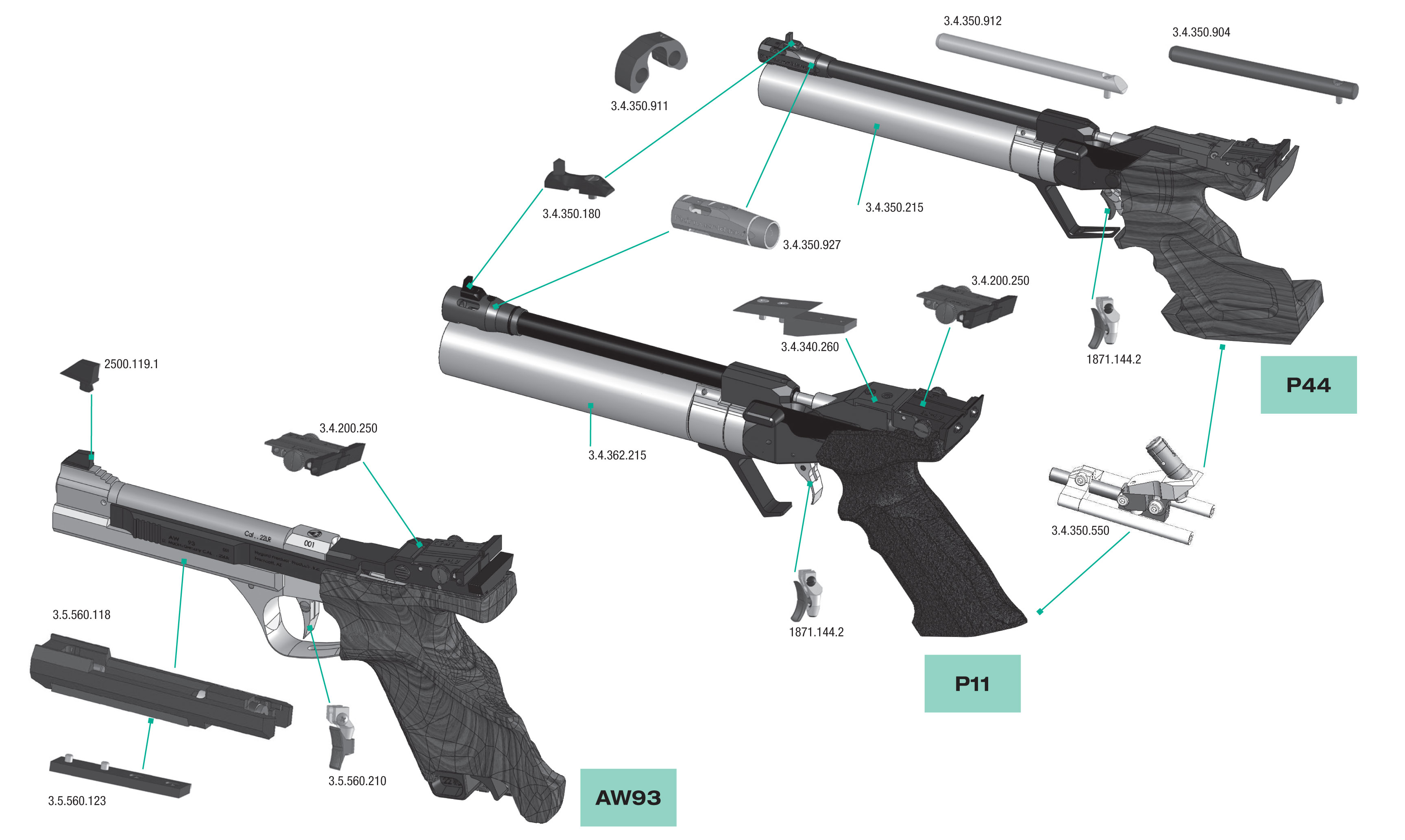 Lufttub till FEINWERKBAU PISTOL  (silver i lager) - 2