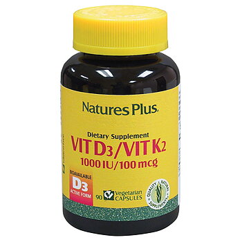 Nature's Plus Vitamin D3 + K2, 90 kapsl.
