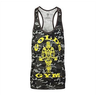 Gold's Gym Muscle Joe Camo String Vest, Black/Camo  Medium