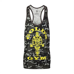 Gold's Gym Muscle Joe Camo String Vest, Black/Camo  Large