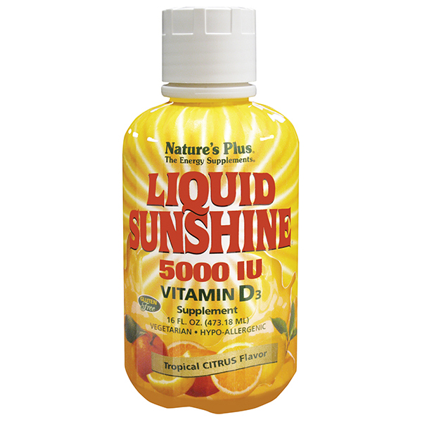 Nature's Plus Liquid Sunshine 5000IU Vitamin D3, 473ml.