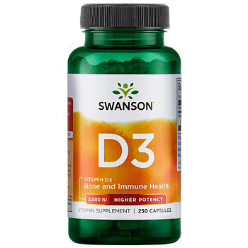 Swanson Vitamin D3 2000IU, 250 kapsl.