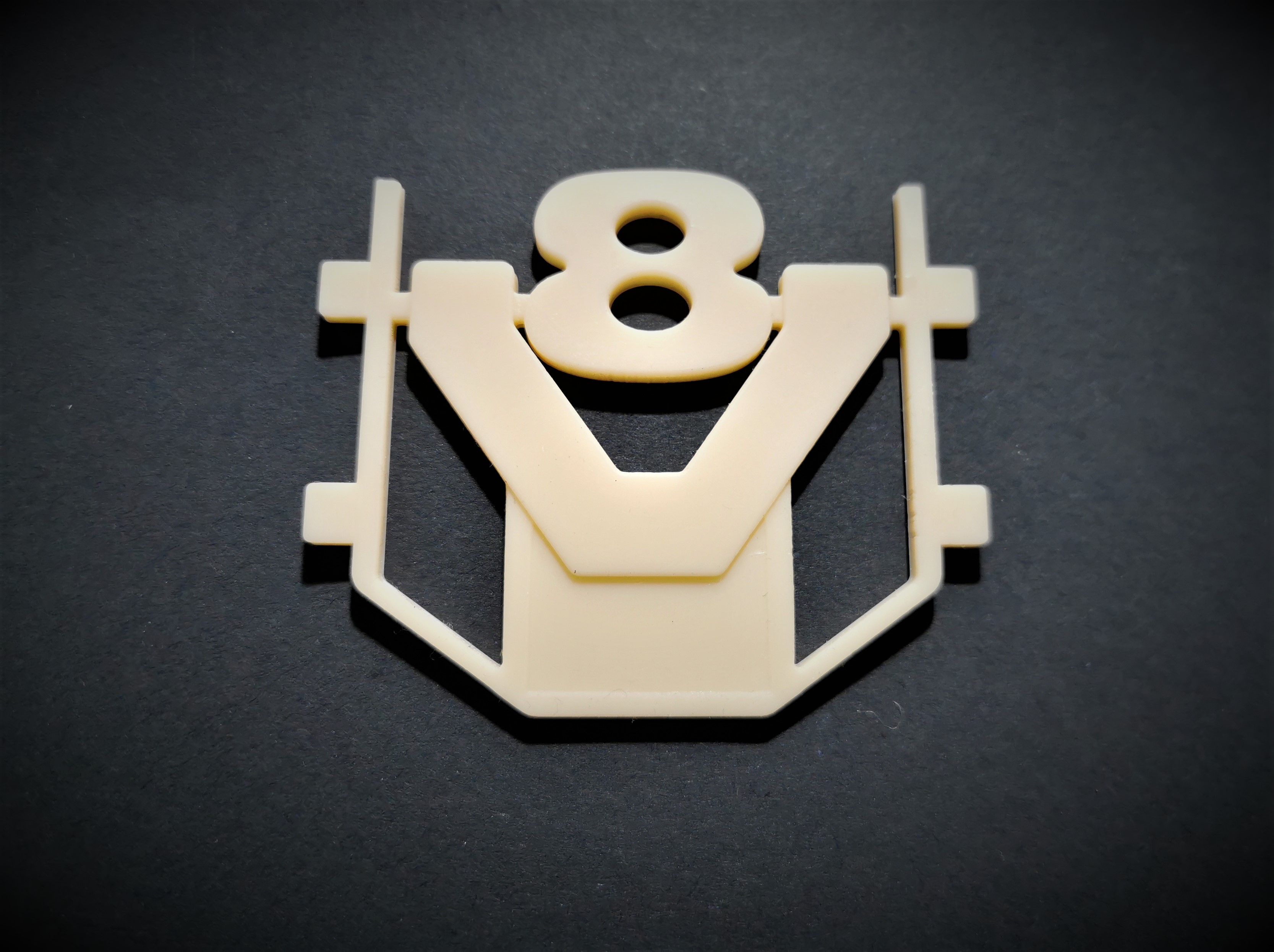 Avgaskit raka rör bakom hytt Ink slangbro V8 logo (justerbart) Resin 1:24