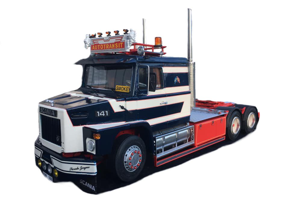 Scania 140/141 Resin kit Sovhytt 1:24  6x2 chassi