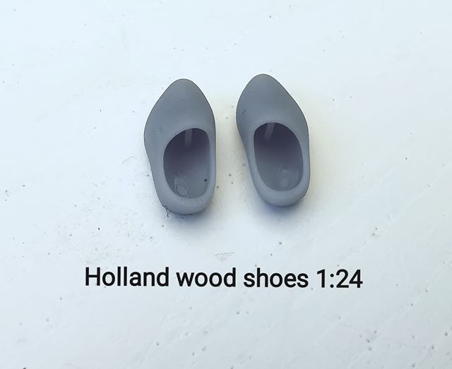 Träskor Holland style 1:24 Resin 1-par