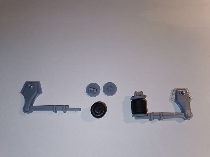 Scania Axelupphängning med lösa gummibälgar i resin 1:24
