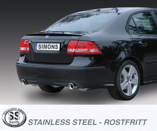 SPORT AVGASSYSTEM 2,5" SAAB 9-3 II, 1,8 2,0T, 2,8 T  Aero - med Racerör och "Duplex" - 2