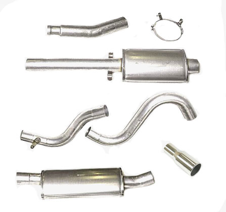 SPORTAVGASSYSTEM 3" Rostfritt  Superflow 2 dämpare , (ej framrör) SAAB 900 II /9-3 I