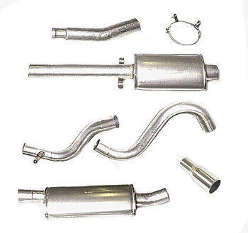 SPORTAVGASSYSTEM 3" Rostfritt  Superflow 2 dämpare , (ej framrör) SAAB 900 II /9-3 I