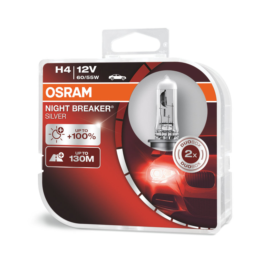 H4 OSRAM 12V NIGHT BREAKER SILVER  2-PACK/ OUTLET